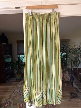 Free People Lime & Mint Striped Wide-Leg Pants